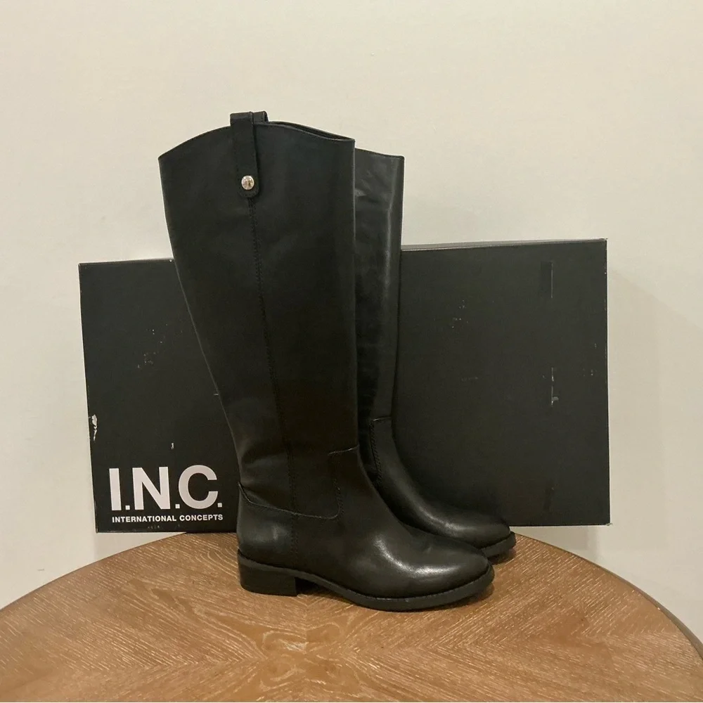 I.N.C. International Concepts Fawne Leather Knee High Boots